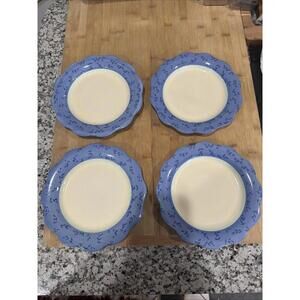 Vintage Pfaltzgraff Summer Breeze 9” Salad Plates With Scalloped Edge. Set of 4*